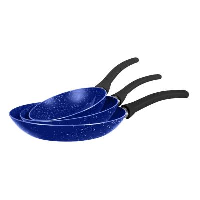 Grandi Cook Marble Fry Pan Set 20-24-28 Granite Blue