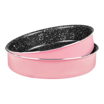 Grandi Cook Pop Round Oven tray 24-30 Pink And Granite Black
