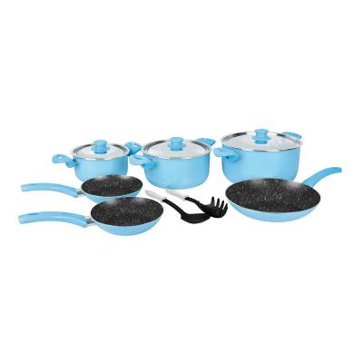 Grandi Cook Pop set 11 pcs Stewpot 16-20-26+ Fry Pan 20-22-26 + 2 Kitchen Tools Free Granite Black