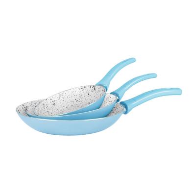 Grandi Cook Pop Frypan Set 18-22-26 Pink And Granite Black