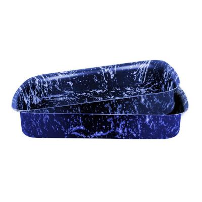 Grandi Cook Marble Rectangular Oven tray Set 25-30 Granite Blue