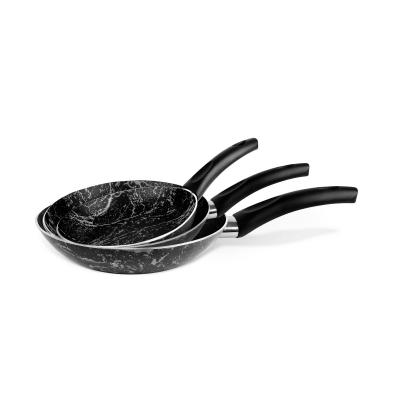 Grandi Cook Marble Fry Pan Set 16-20-26 Marbel Black
