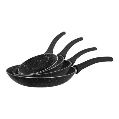 Grandi Cook Marble Fry Pan Set 16-20-22-26 Marbel Black