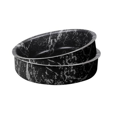 Grandi Cook Marble Round Oven tray 22-26 Marbel Black