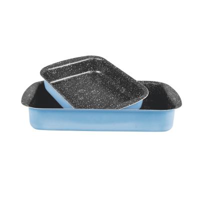 Grandi Pop Rectangular Oven tray Set 25-35 Green And Granite White