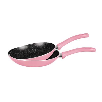 Grandi Cook Pop Frypan Set 18-24 Pink And Granite Black