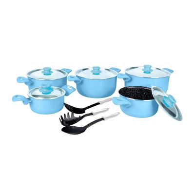 Grandi Cook Pop set 10 pcs Stewpot 18-20-22-24-28+3 kitchen tools Green And Granite Black