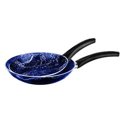 Grandi Cook Marble Frypan Set 2 Pieces (24–28 cm) – Blue Marble