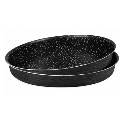 Grandi Cook Pop Pizza Tray Set 2 Pieces (26–30 cm) – Black Wooden