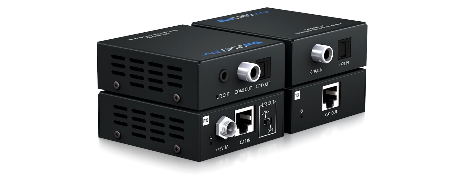 BLUSTREAM CAT100AU Kit d'Extension Audio sur Câble CAT + DAC 24bits/192kHz — BLUSTREAM