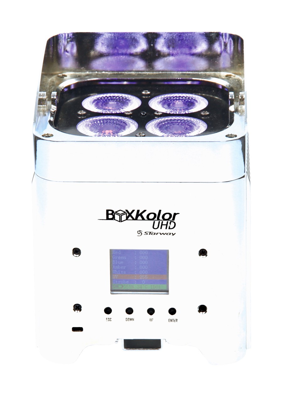 STARWAY BOXKOLOR UHD Pack de 12 Projecteurs Led 6 en 1 sur Batterie + Flightcase dédié — Starway