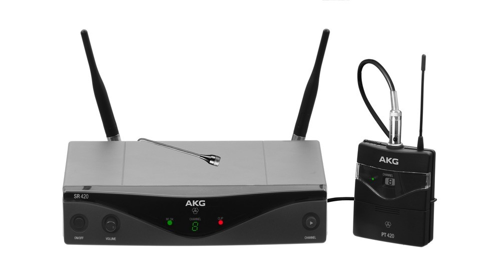AKG WMS420 PRESENTER SET SYSTÈME SANS FIL AVEC MICROPHONE CRAVATE C417L BANDE B1 — AKG