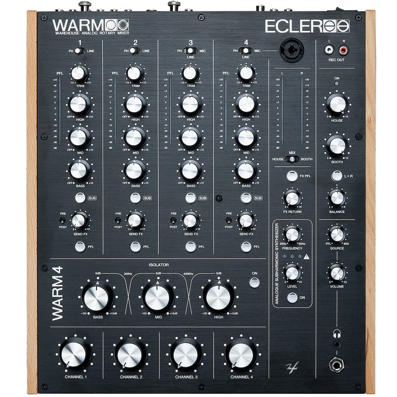 ECLER Warm4 Table de Mixage Analogique 4 Voies à Boutons Rotatifs — ECLER Audio VidÈo Acoustics