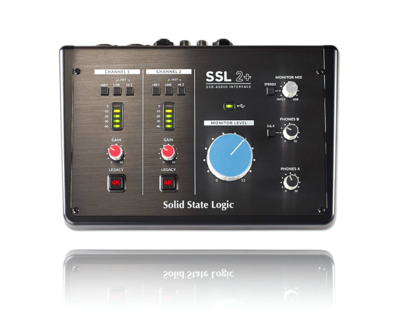 SSL 2+ Interface Audio 2 Entrées / 4 Sorties USB-C 24 Bits/192 kHz — Solid State Logic (SSL)