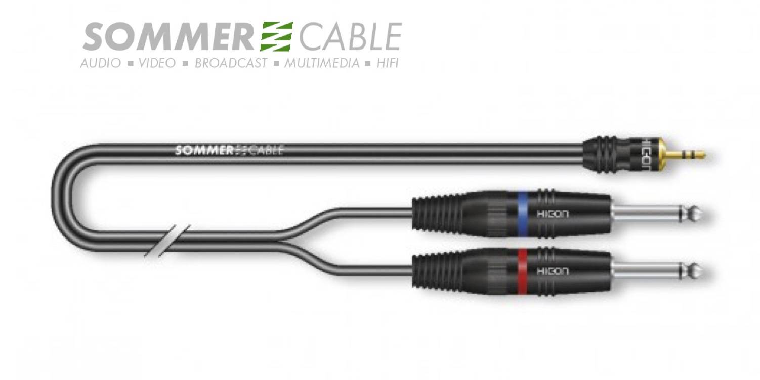 SOMMERCABLE SPLIT STEREO SC-ONYX Patch Câble 1 Mini-Jack/2 JACK Mono HICON — Sommer Cable GmbH