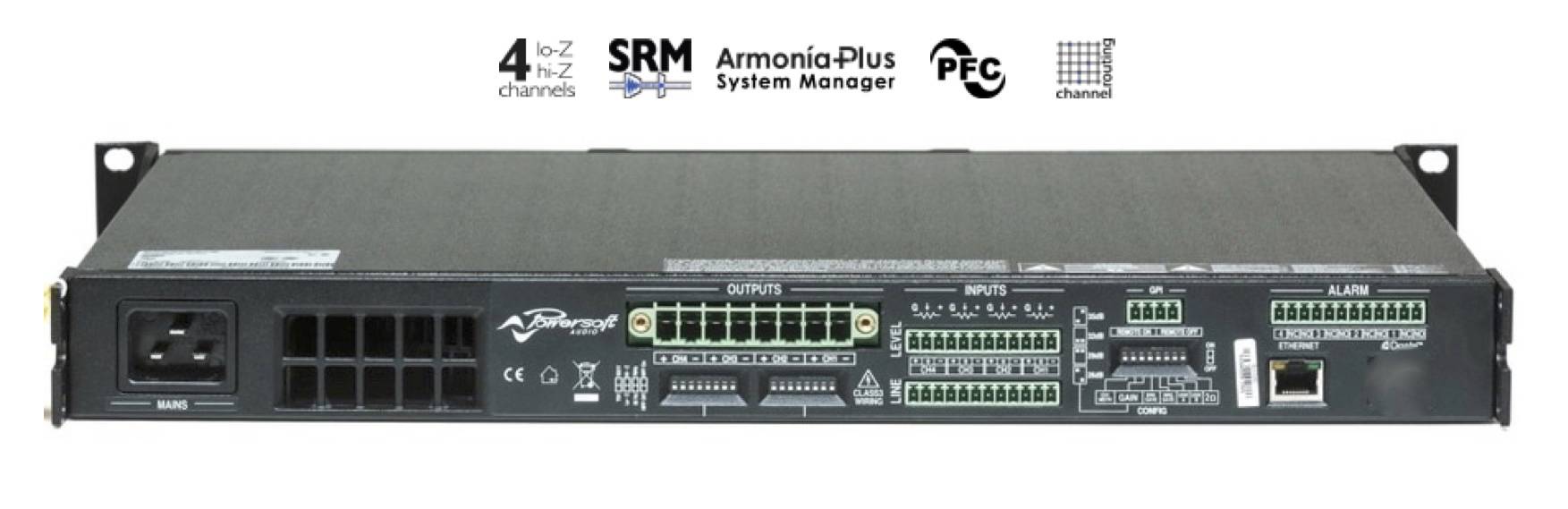 POWERSOFT QUATTROCANALI 4804 Amplificateur de Puissance 4 x 1200 watts sous 4Ω (avec Option DSP + Dante)