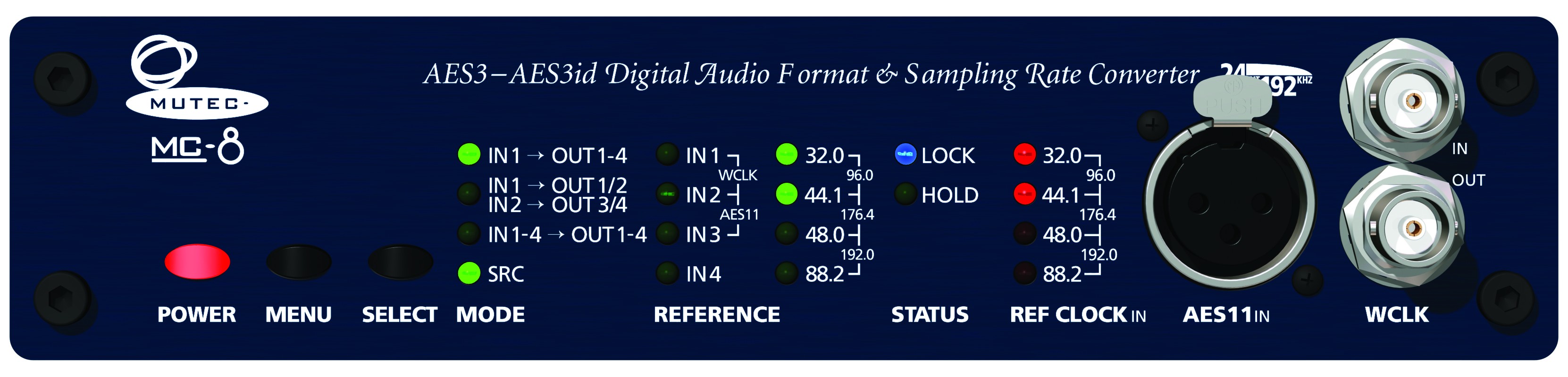 MUTEC MC-8 Interface Multicanal et Convertisseur de Taux d'Échantillonnage pour AES3 et AES3id