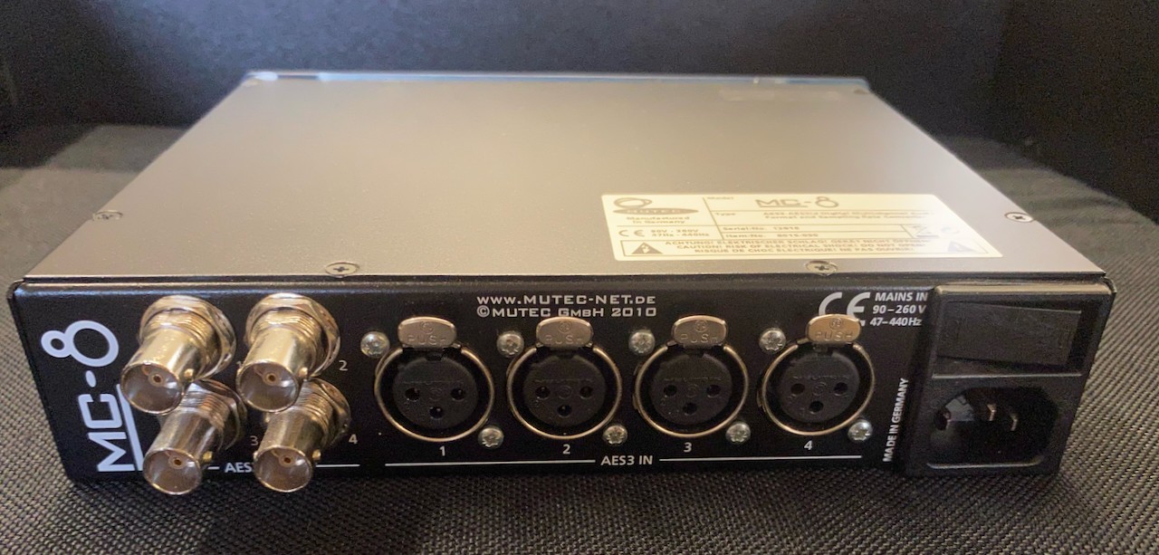 MUTEC MC-8 Interface Multicanal et Convertisseur de Taux d'Échantillonnage pour AES3 et AES3id
