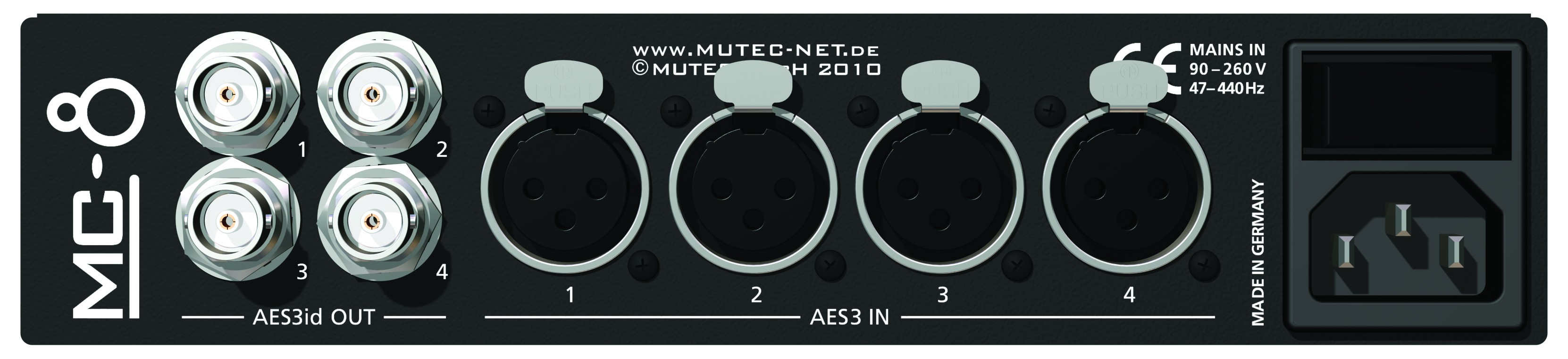 MUTEC MC-8 Interface Multicanal et Convertisseur de Taux d'Échantillonnage pour AES3 et AES3id