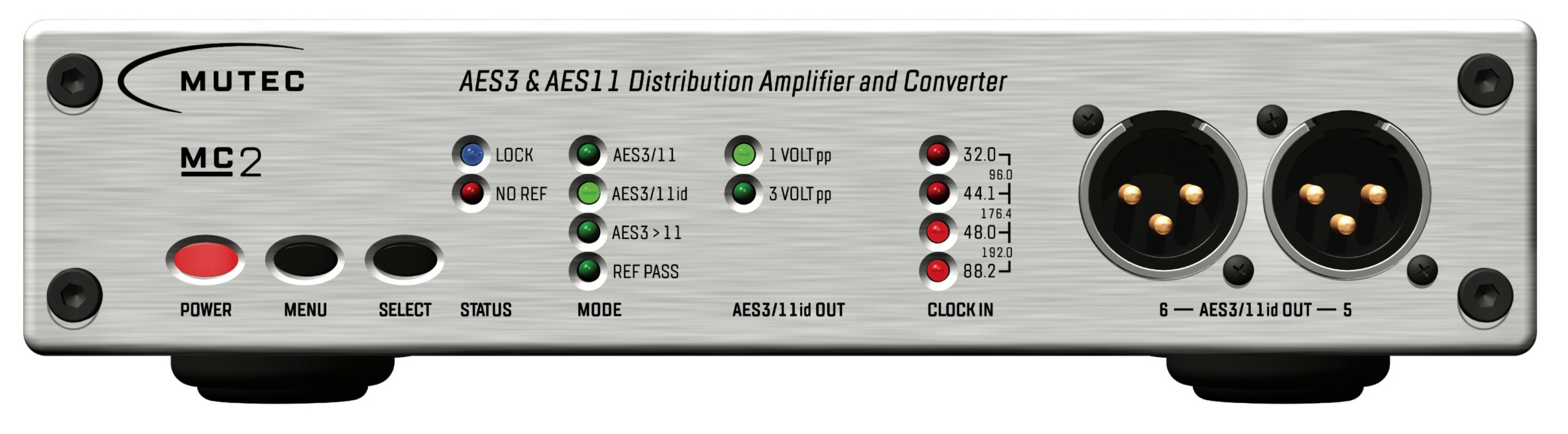 MUTEC MC-2 Amplificateur, Distributeur & Convertisseur de Signal pour AES/EBU et AES/EBU ID — MUTEC GmbH