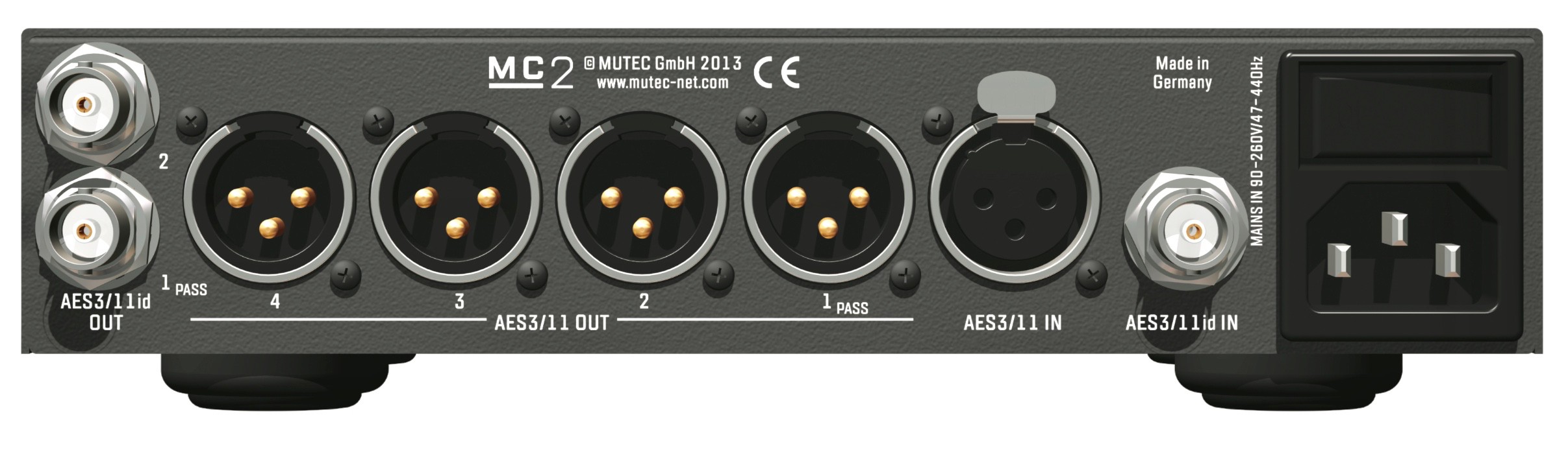 MUTEC  MC-2 Ampli, Distributeur & Convertisseur de Signal pour AES/EBU et AES/EBU ID
