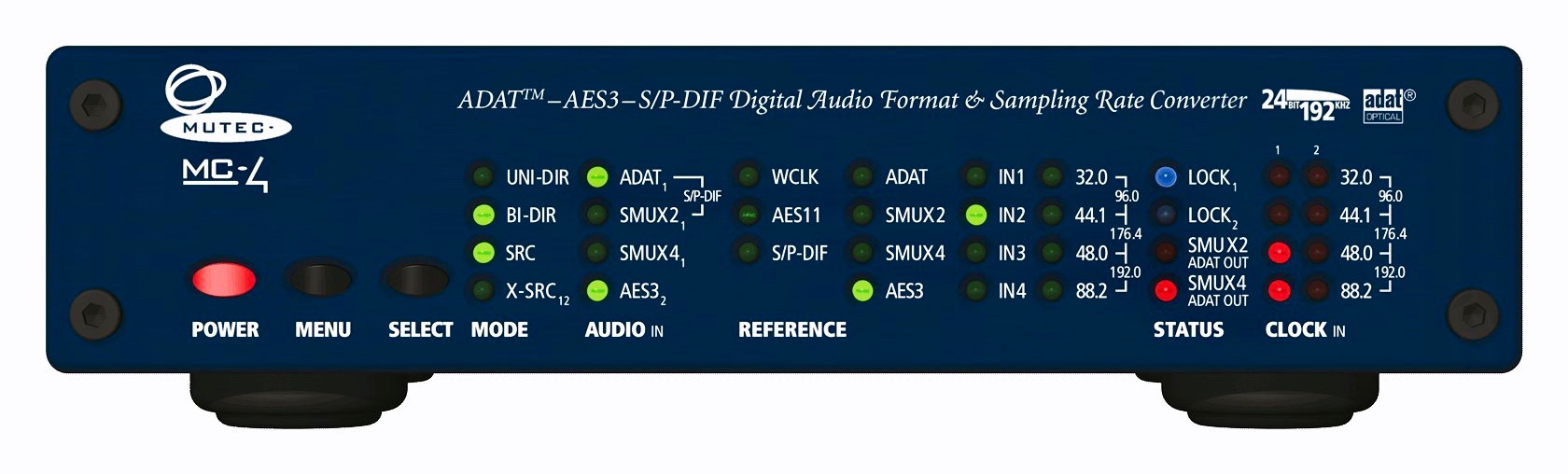 MUTEC MC-4 V2 Convertisseur de Format Audio ADAT (SMUX2/4), AES3 et S/PDIF — MUTEC GmbH