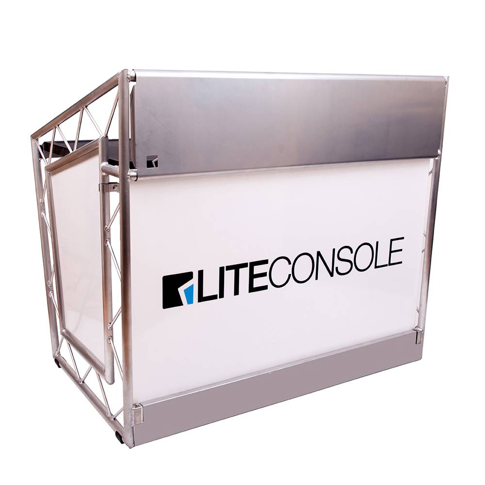 LITECONSOLE XPRSLite V2 Régie DJ Pliable et Personnalisable en Aluminium (Habillage Naturel) — LiteConsole UK