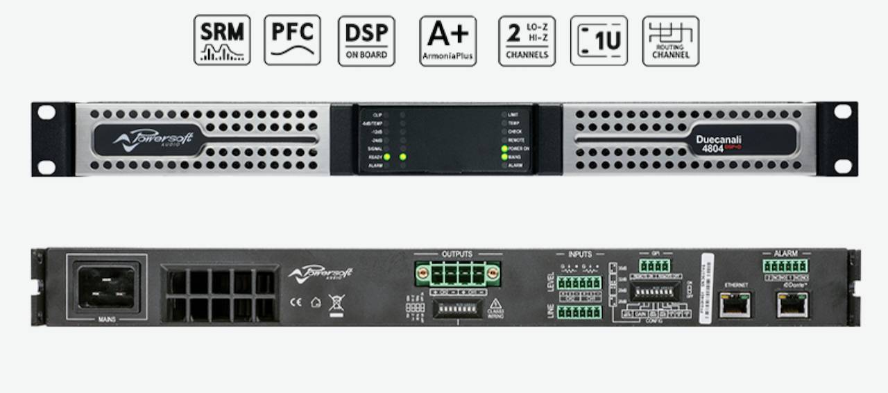POWERSOFT DUECANALI 4804 Amplificateur de Puissance 2 x 2'400 Watts sous 4Ω (avec Option DSP+Dante)
