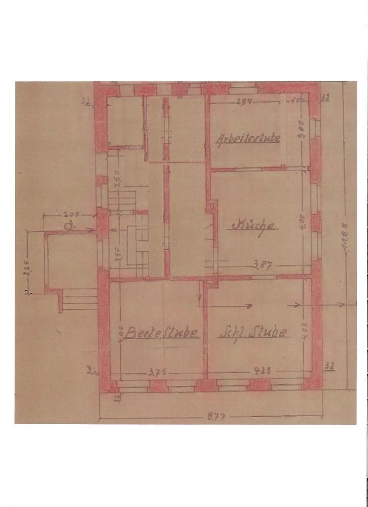 Grundriss — Zweifamilienhaus Wiesenstraße 42, Bünde