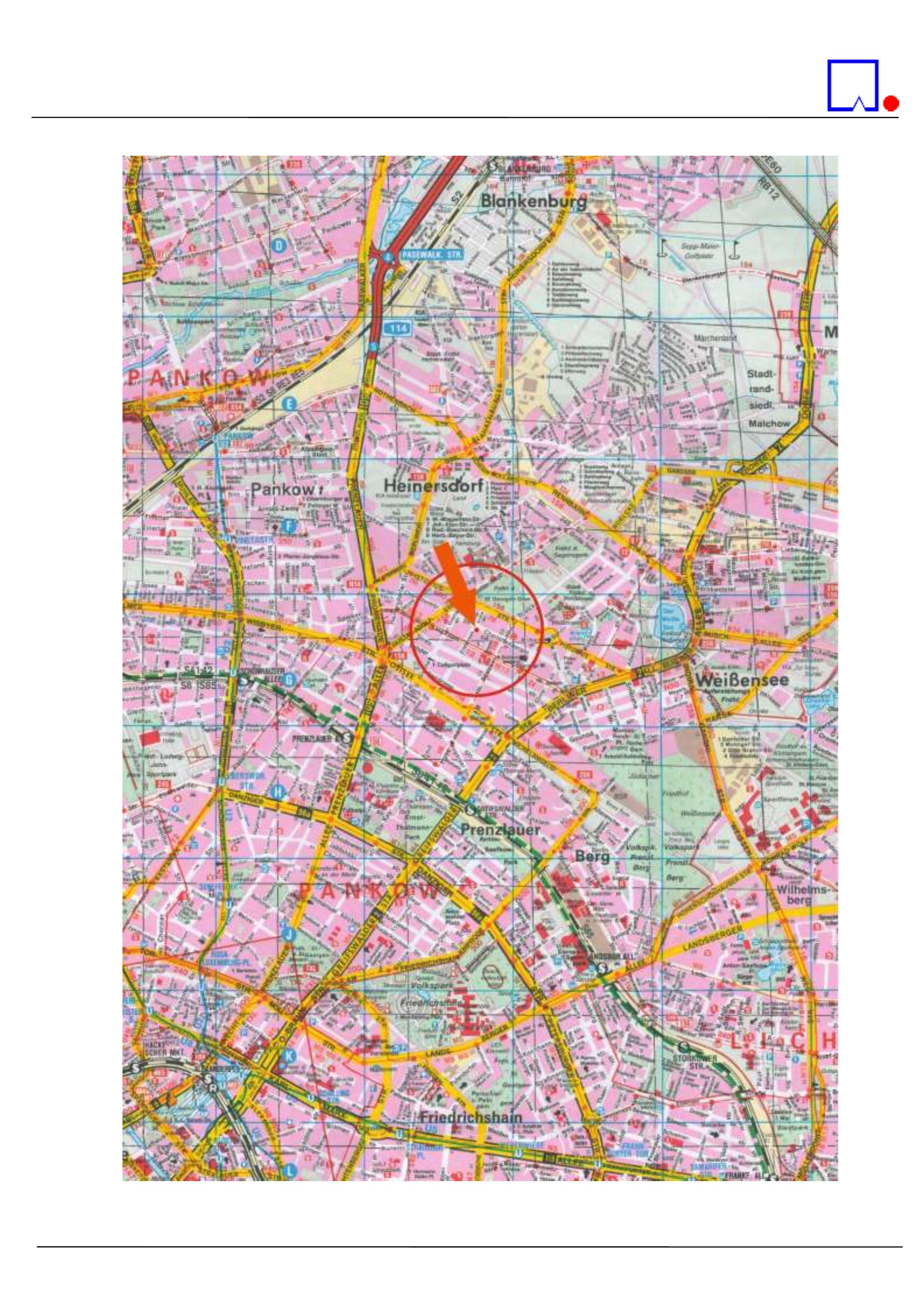Lagekarte — Grundstück in Berlin-Weißensee, 13086