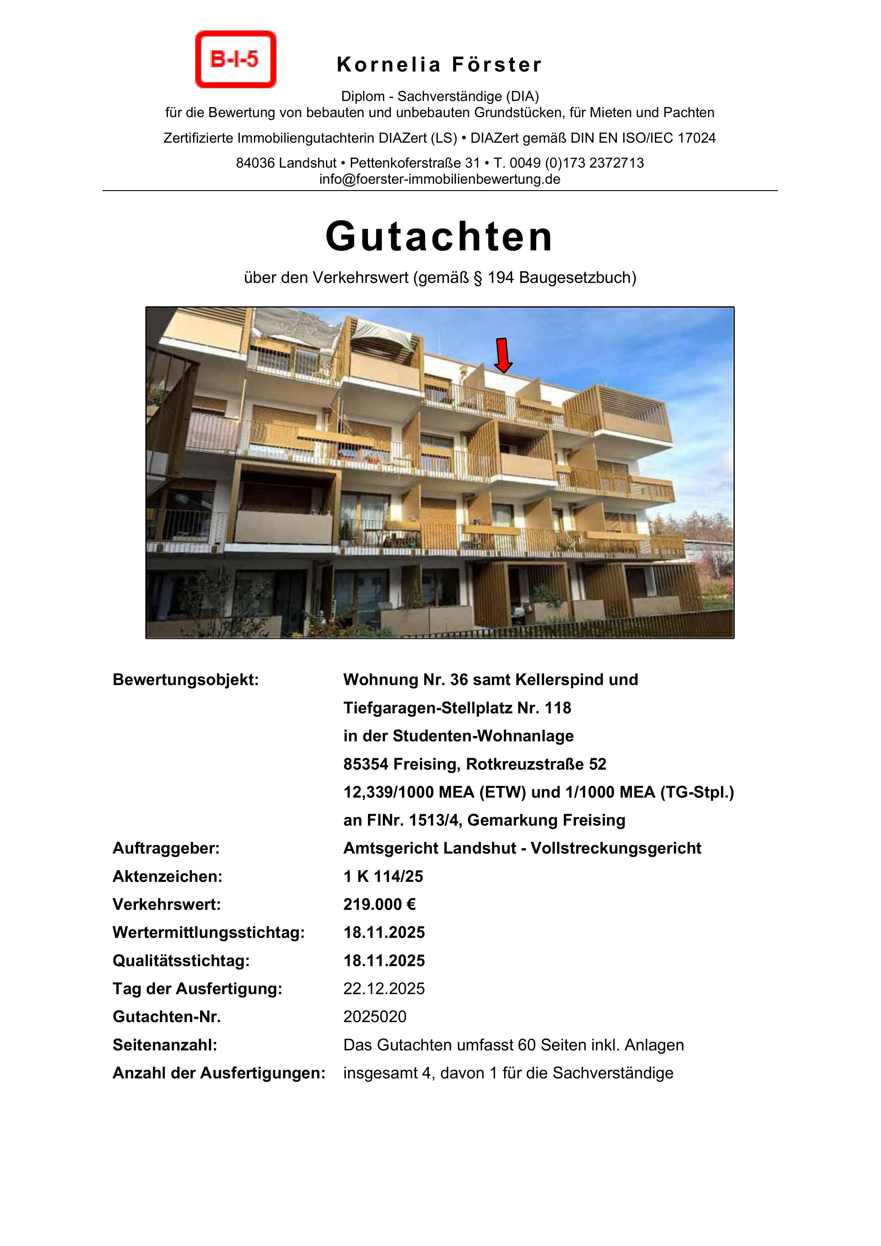 Textseite — Kfz-Stellplatz (Tiefgarage) in Freising