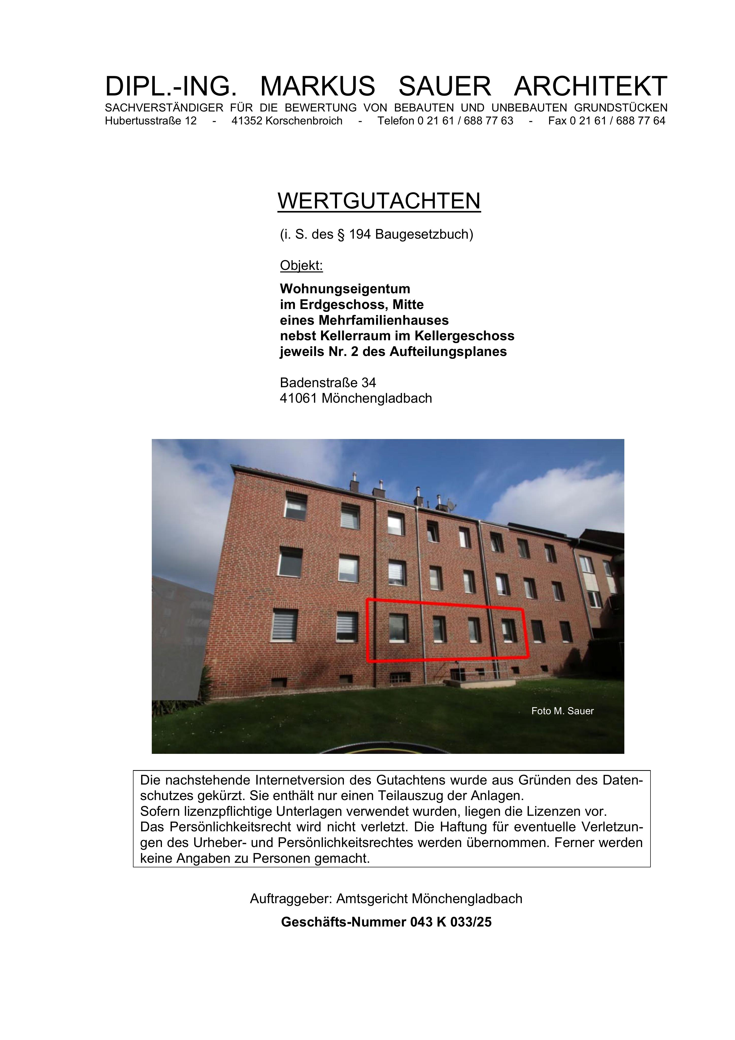 Textseite — Eigentumswohnung in Mönchengladbach