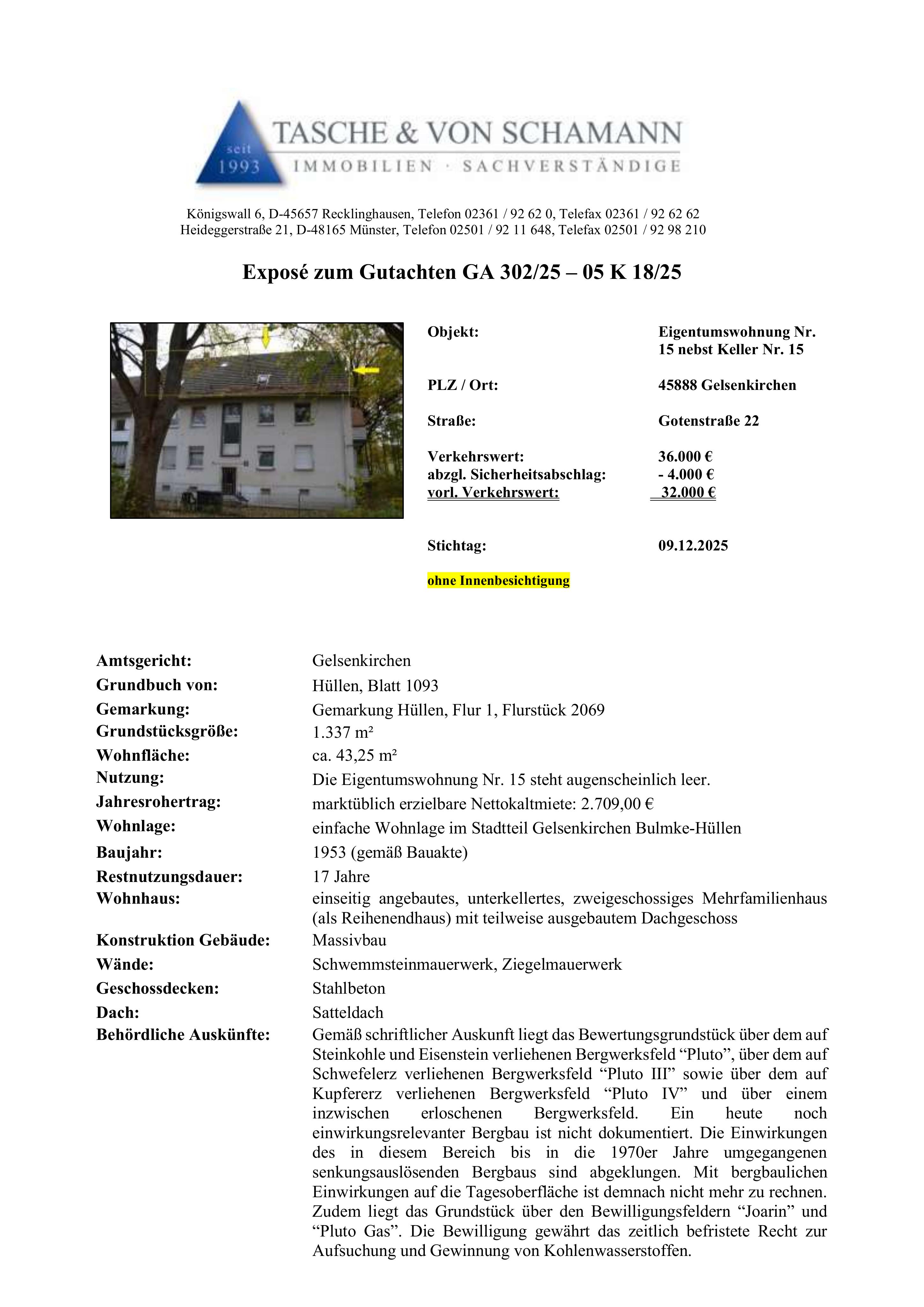 Textseite — Eigentumswohnung in Gelsenkirchen
