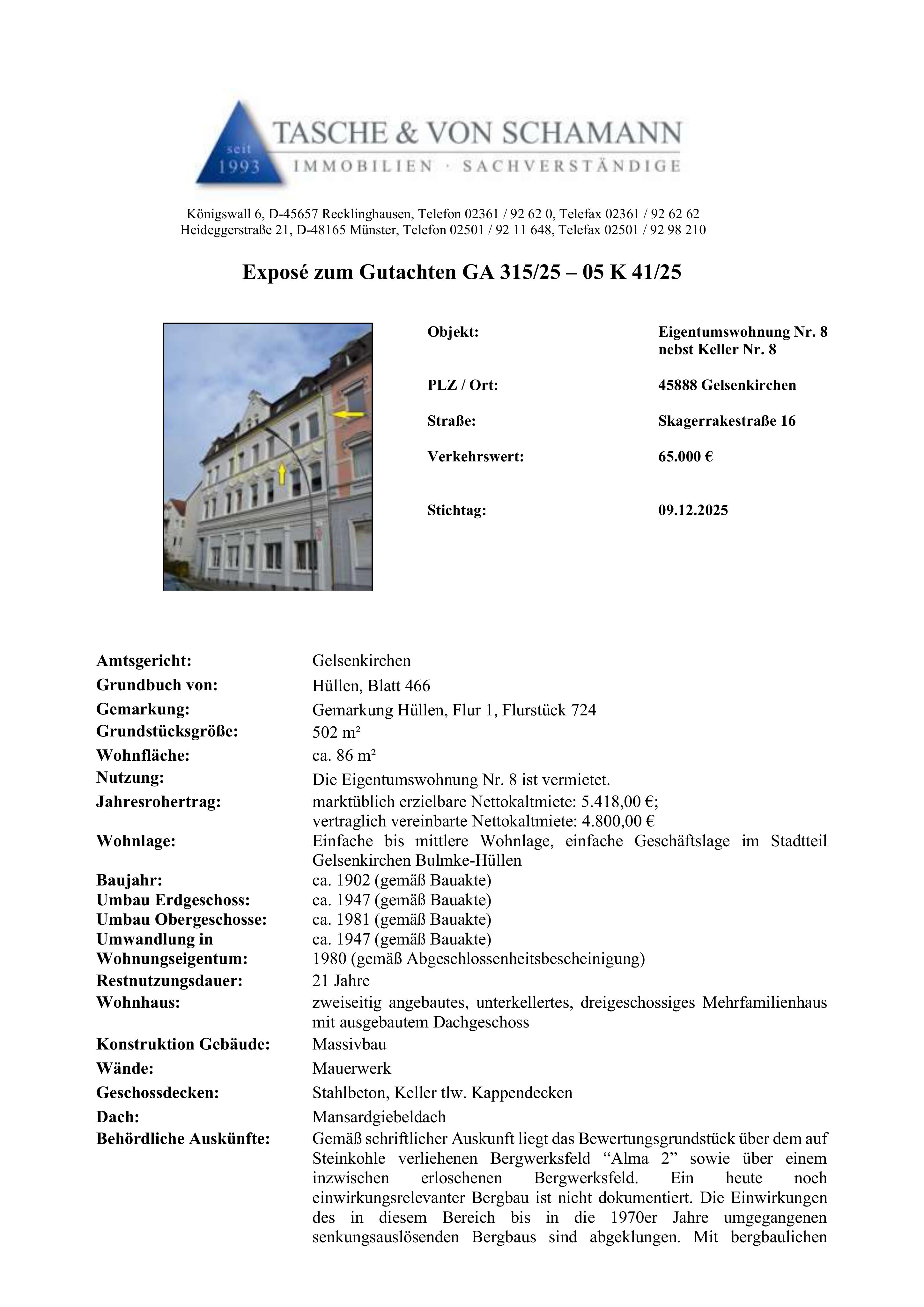 Textseite — Eigentumswohnung in Gelsenkirchen