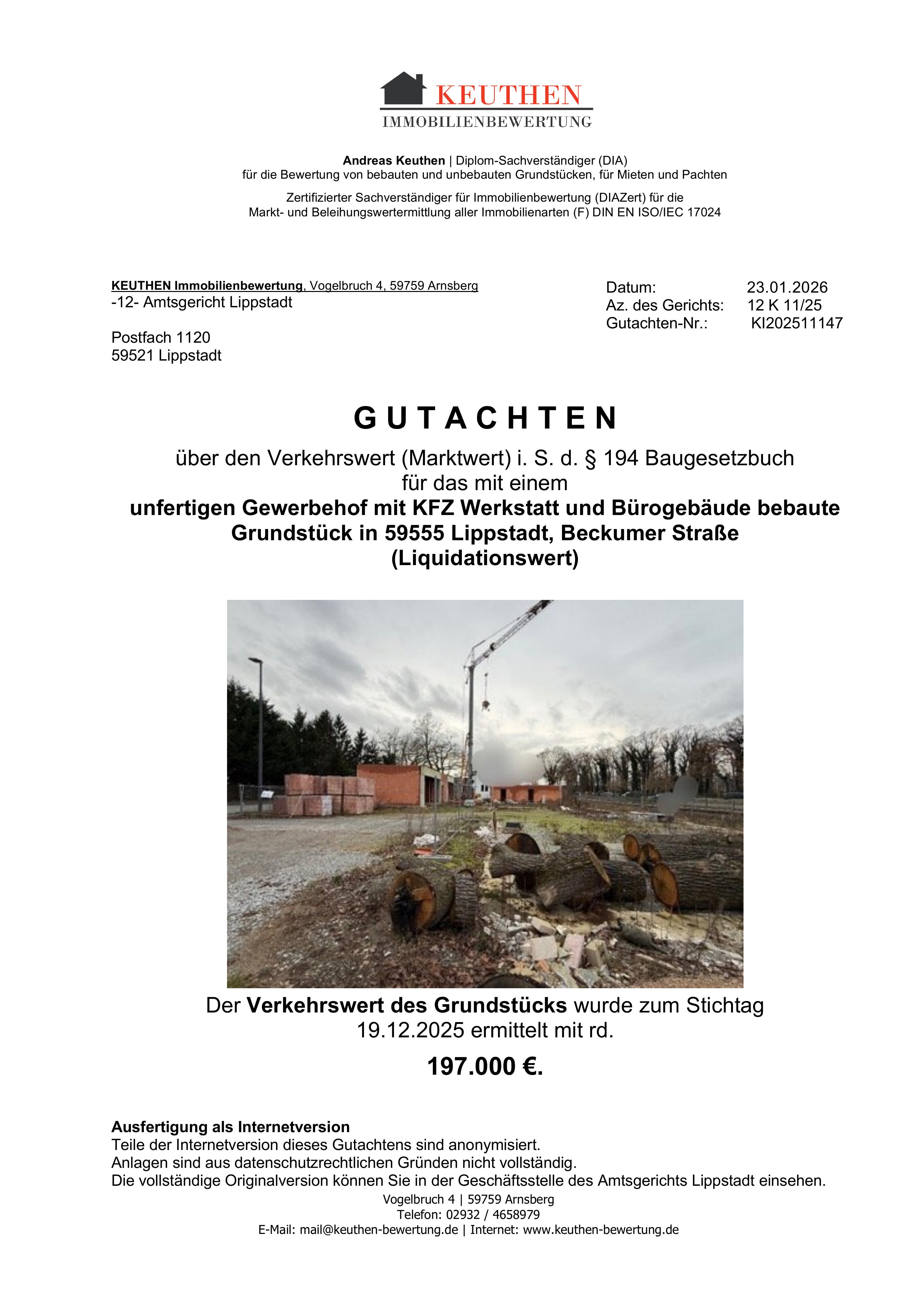 Textseite — Gewerbeobjekt in Lippstadt