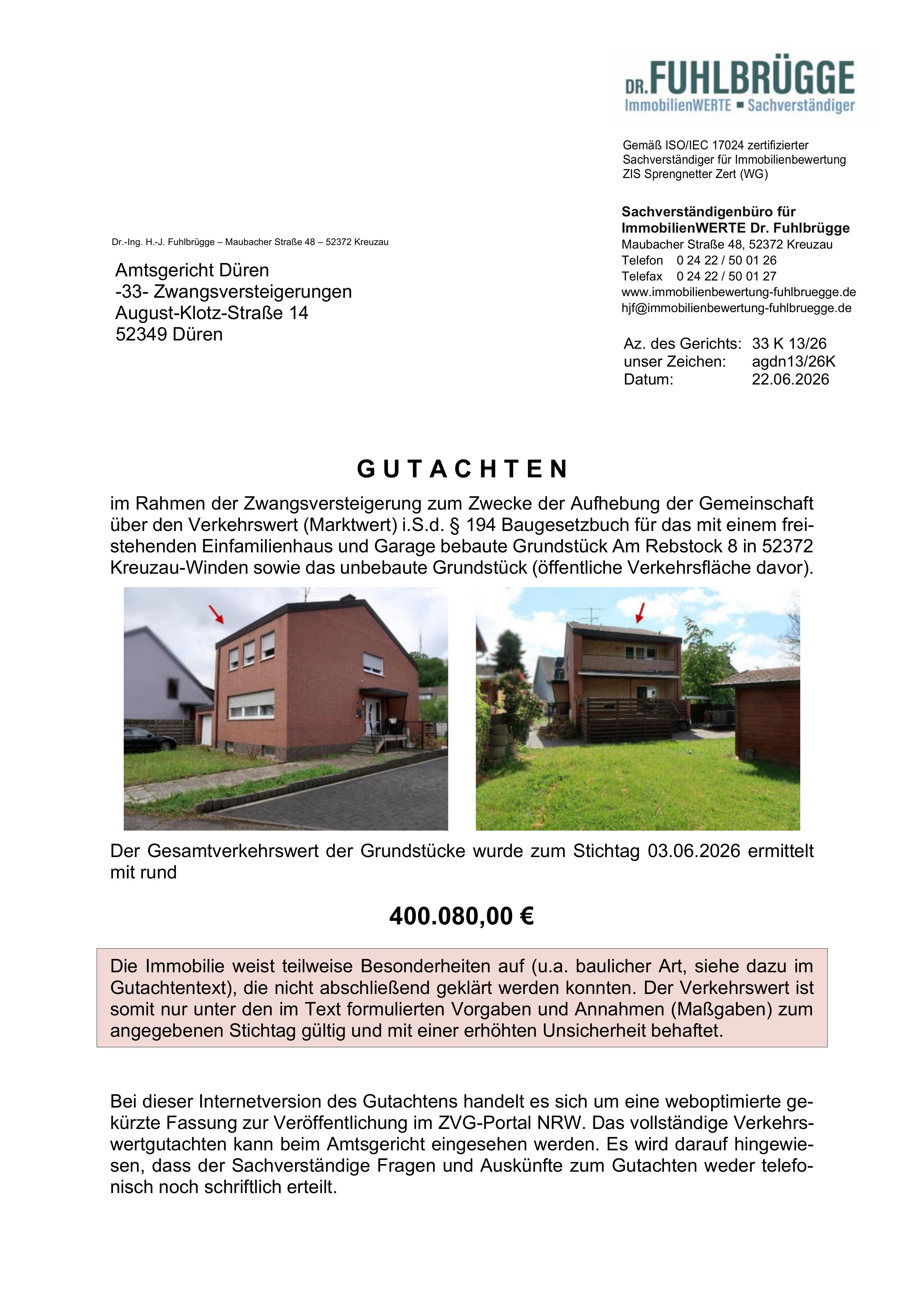 Textseite — Einfamilienhaus in Kreuzau