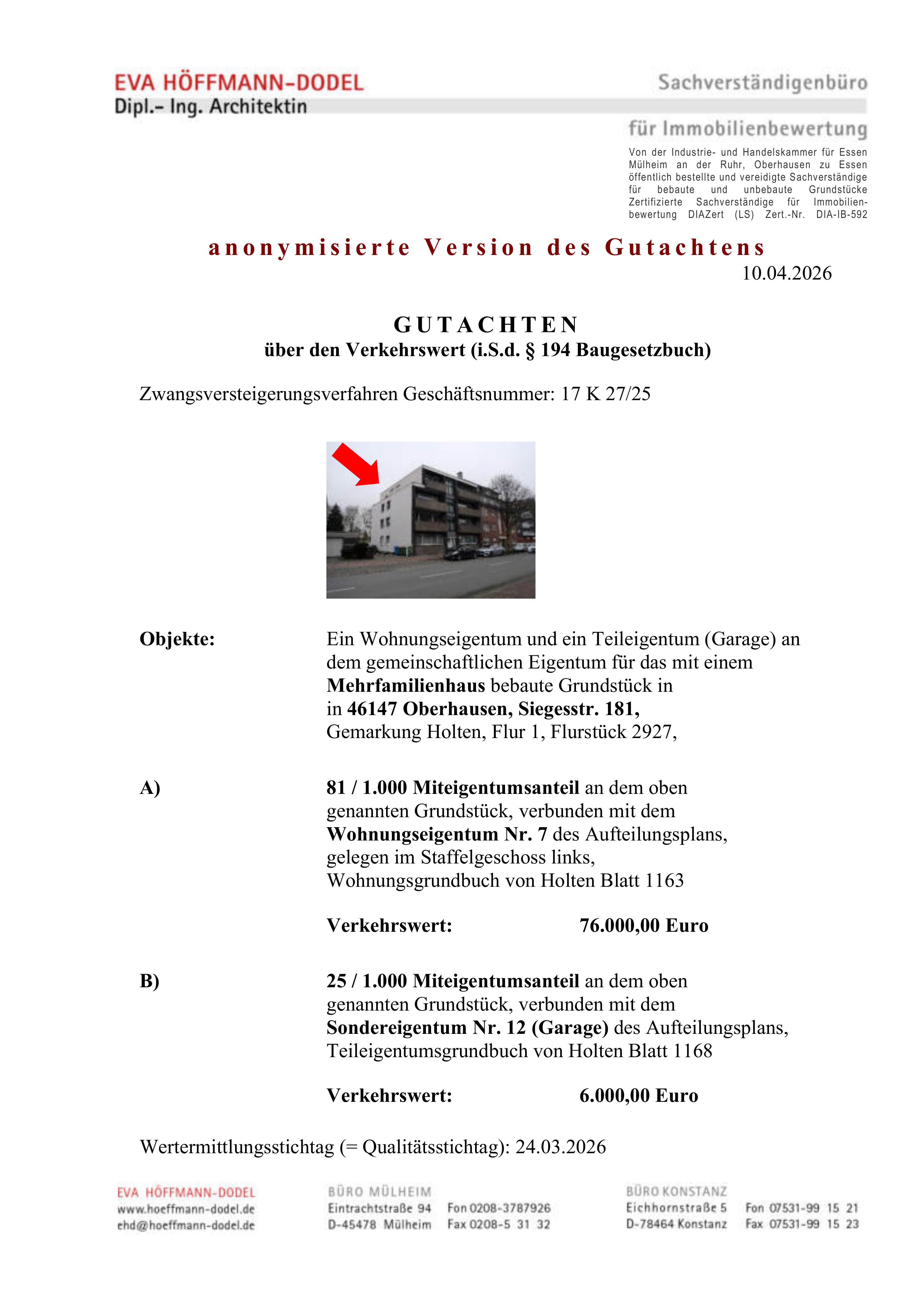 Textseite — Eigentumswohnung in Oberhausen