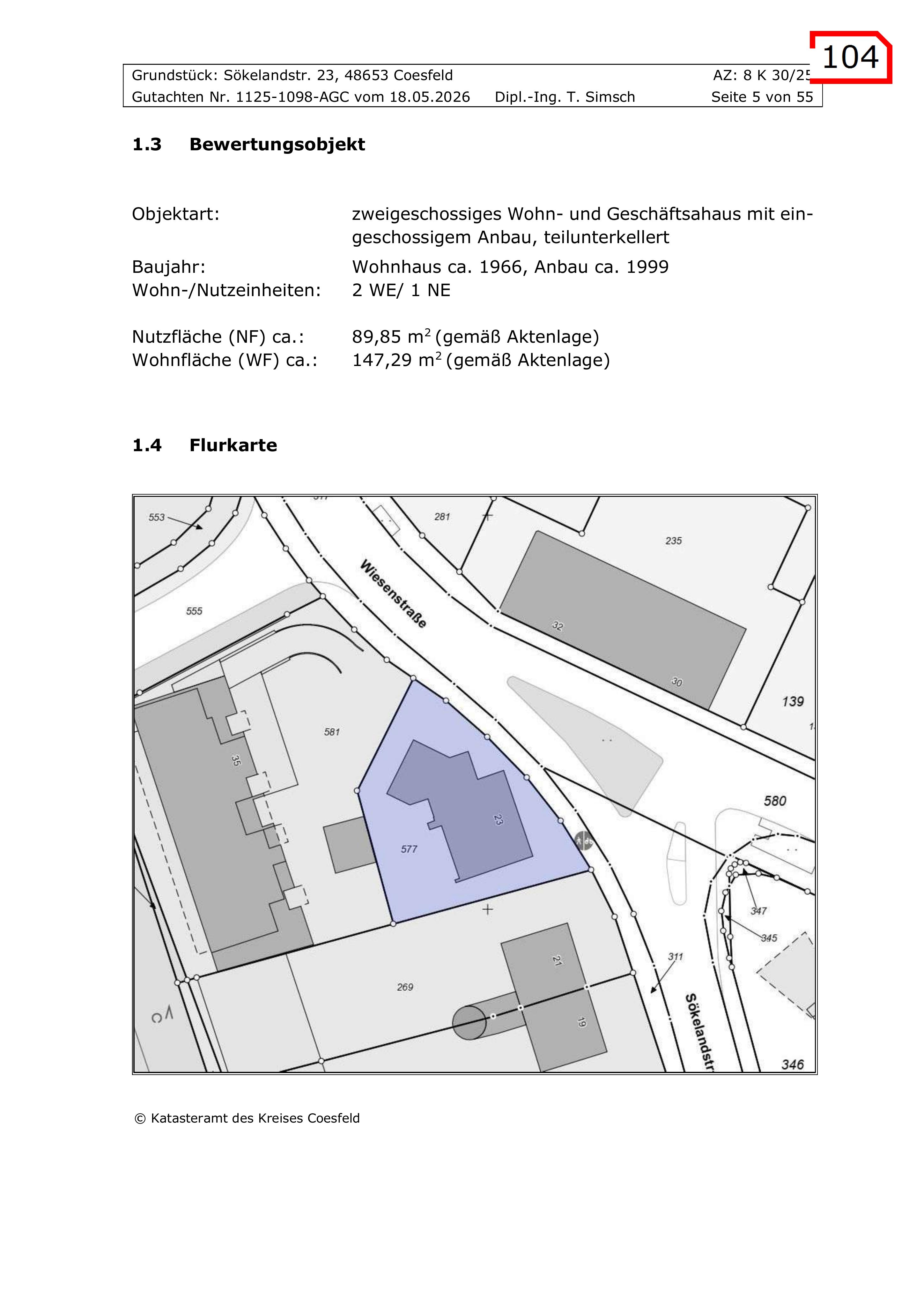 Textseite — Wohn-/Geschäftshaus in Coesfeld