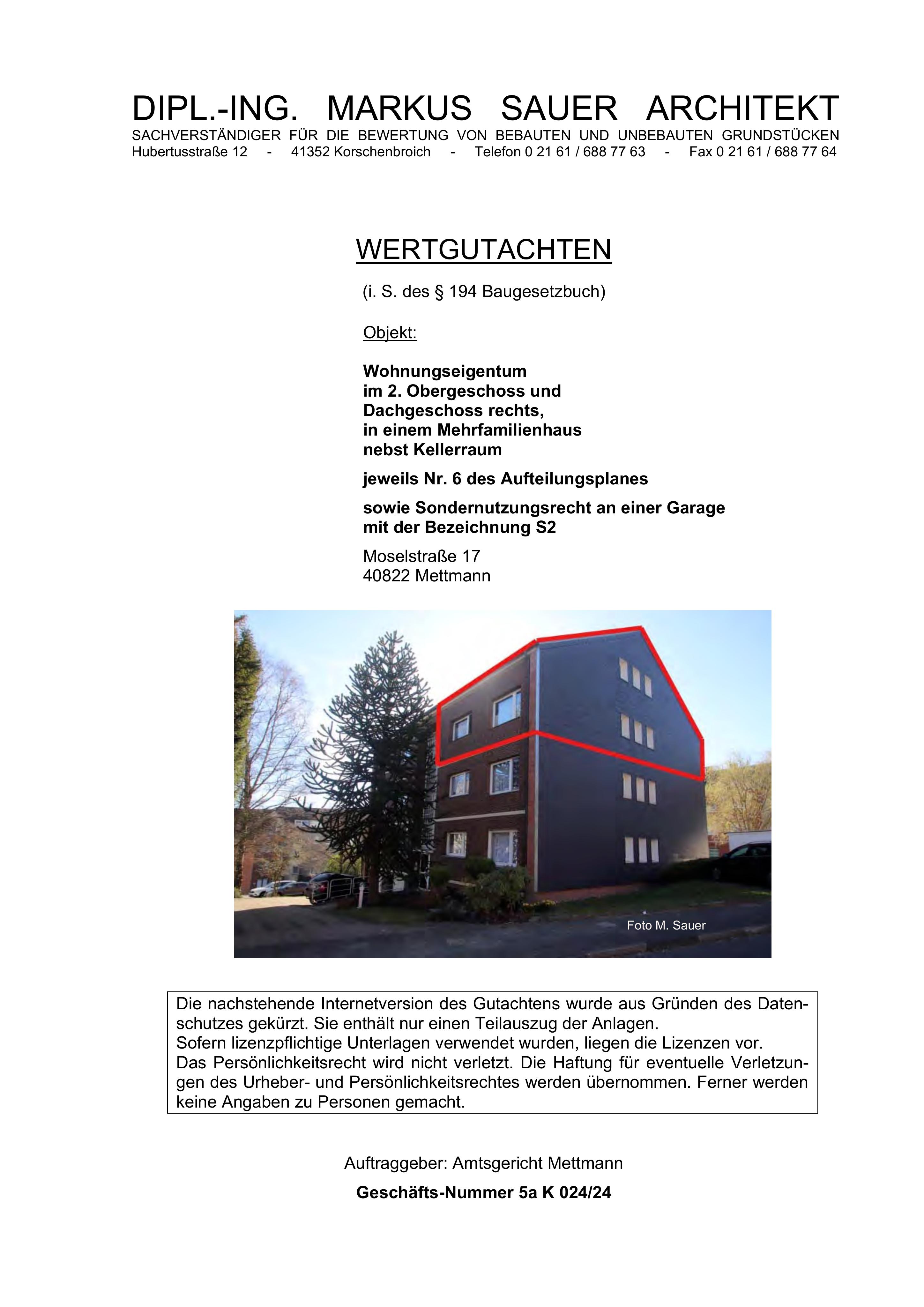 Textseite — Eigentumswohnung in Mettmann