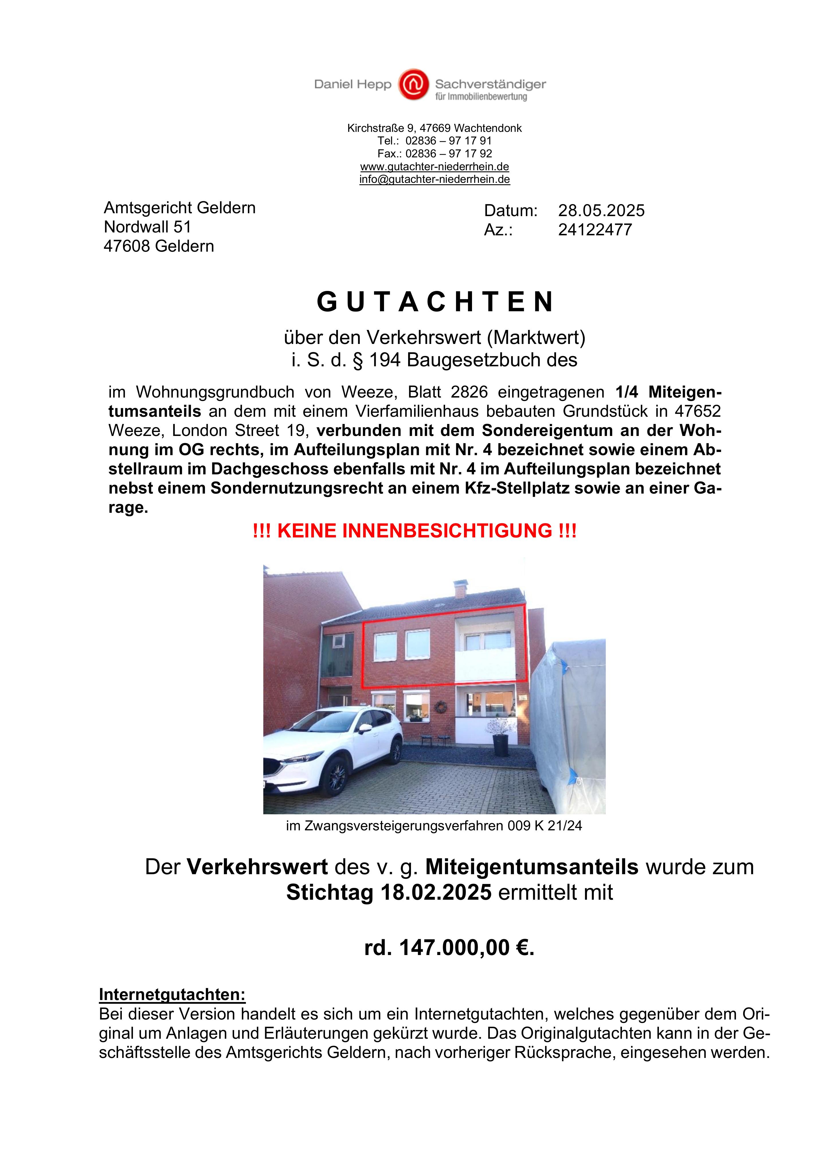 Textseite — Eigentumswohnung in Weeze
