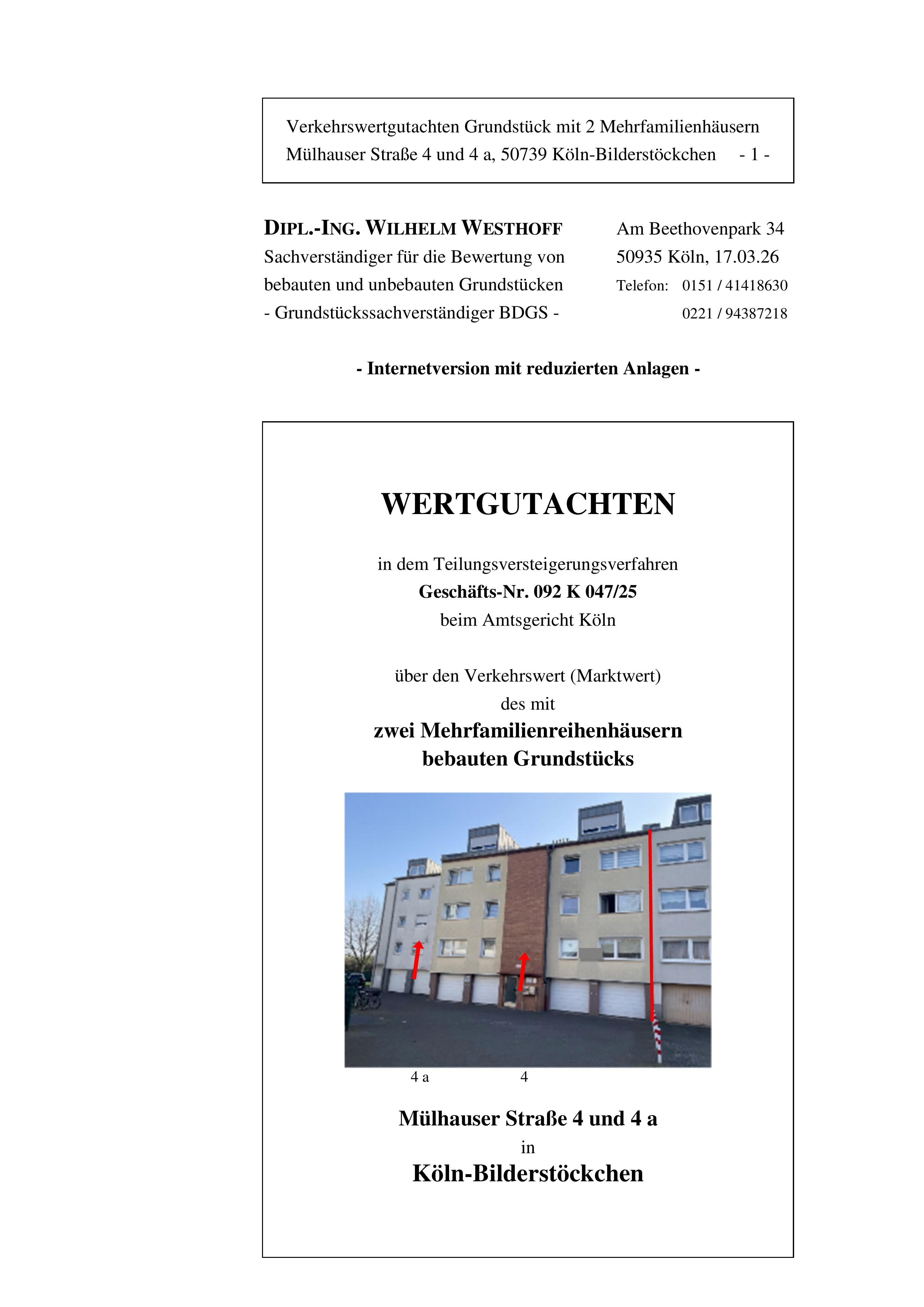 Textseite — Reihenhaus in Köln