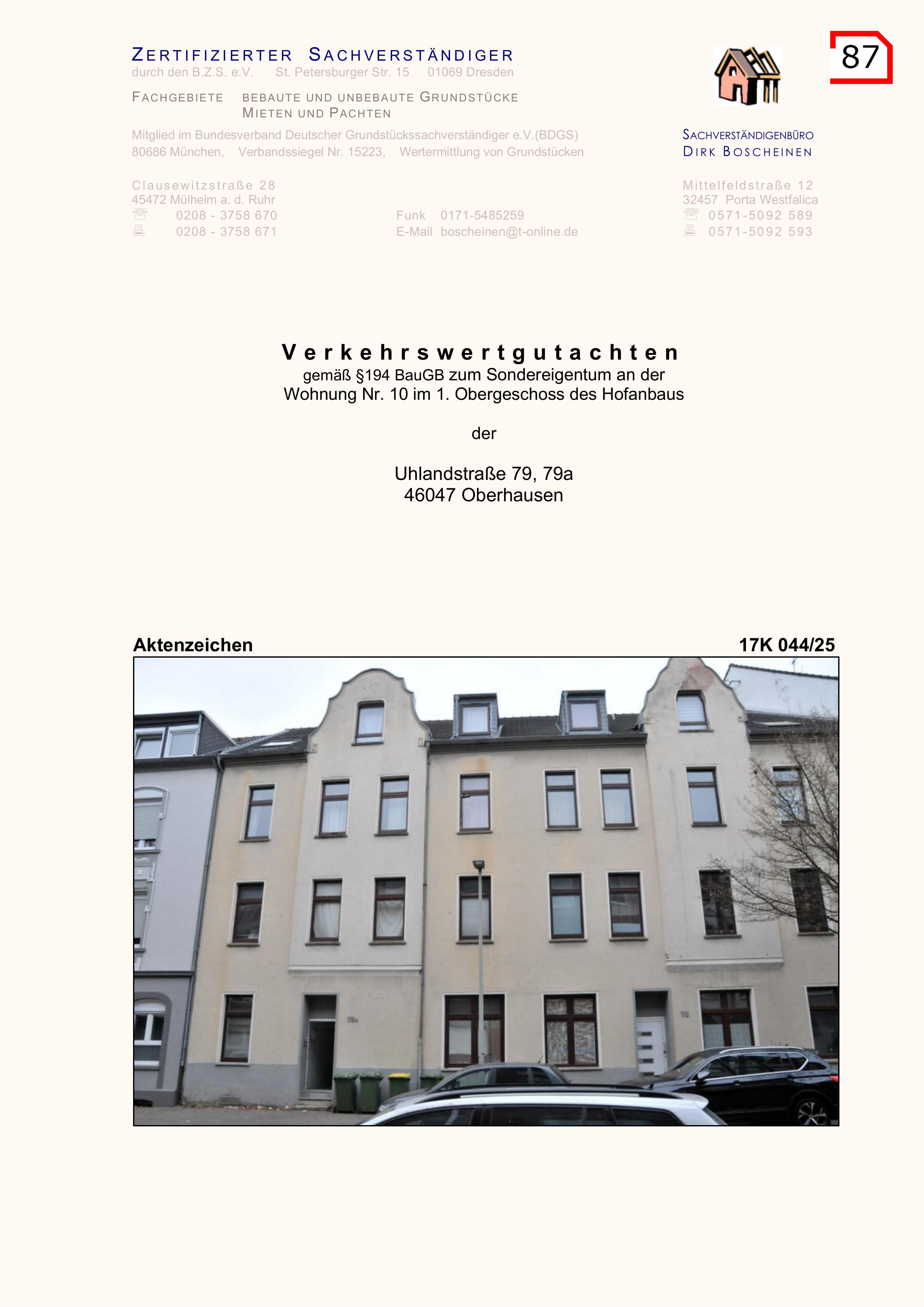 Textseite — Eigentumswohnung in Oberhausen