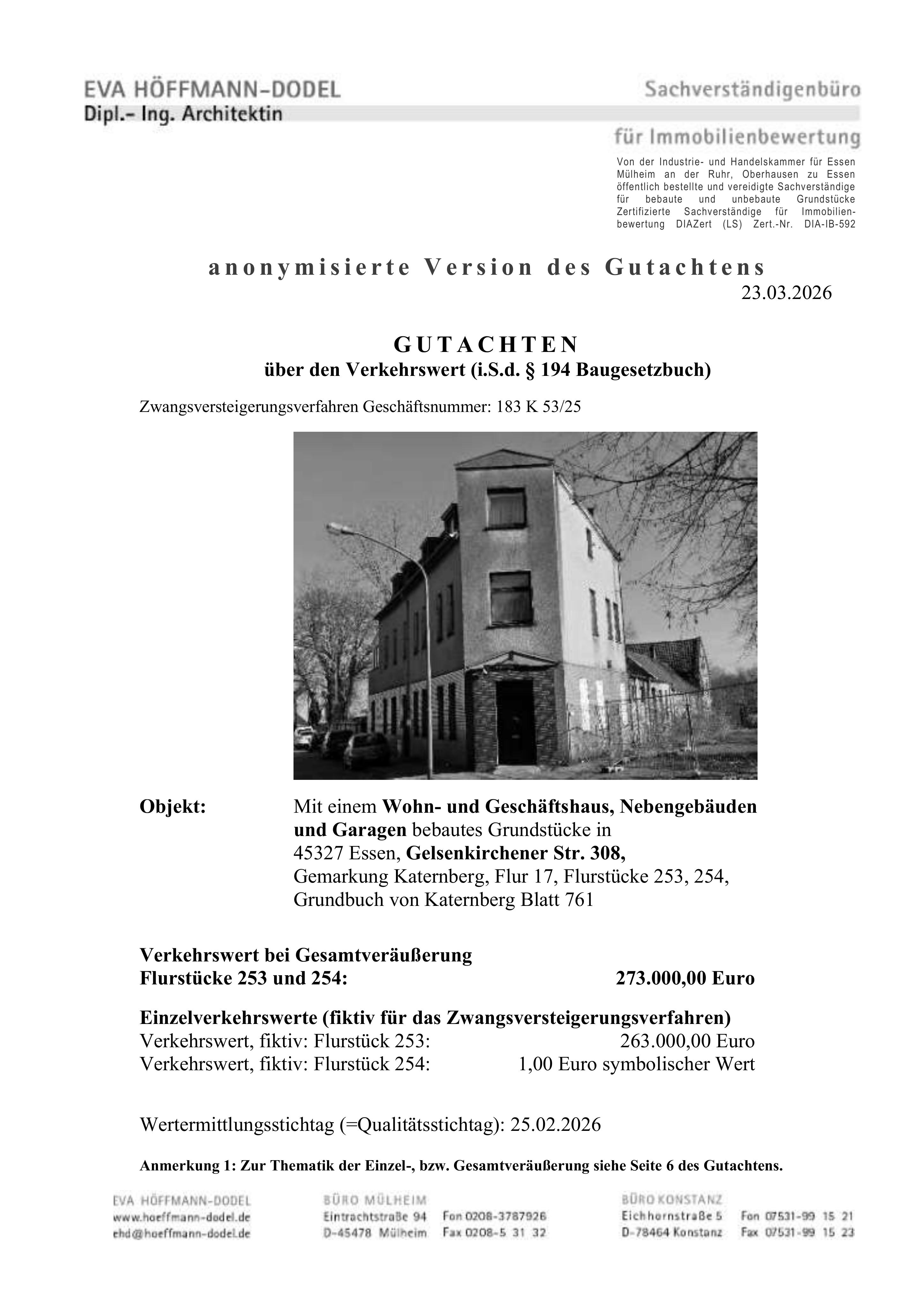 Textseite — Wohn-/Geschäftshaus in Essen
