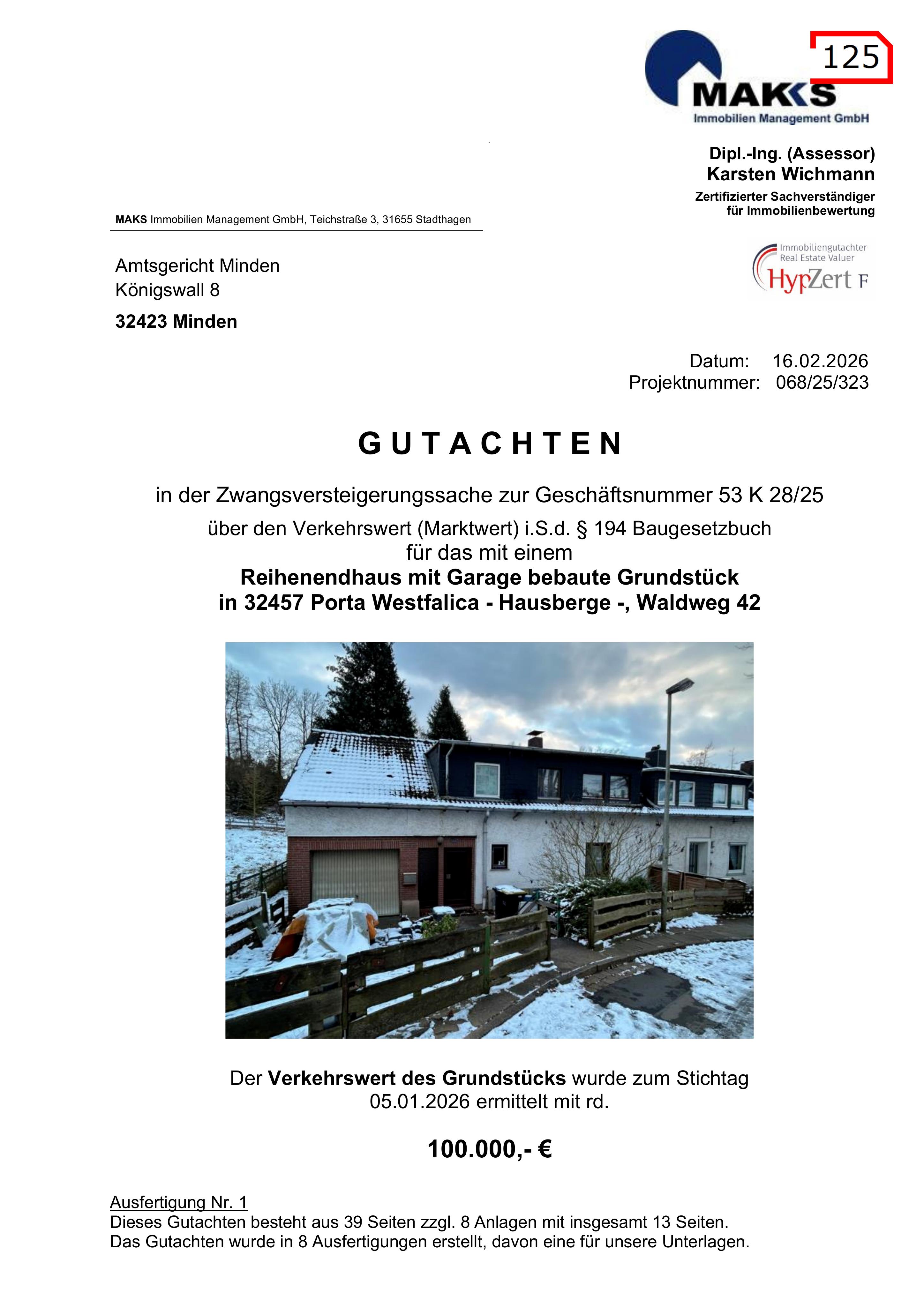 Textseite — Reihenhaus in Porta Westfalica