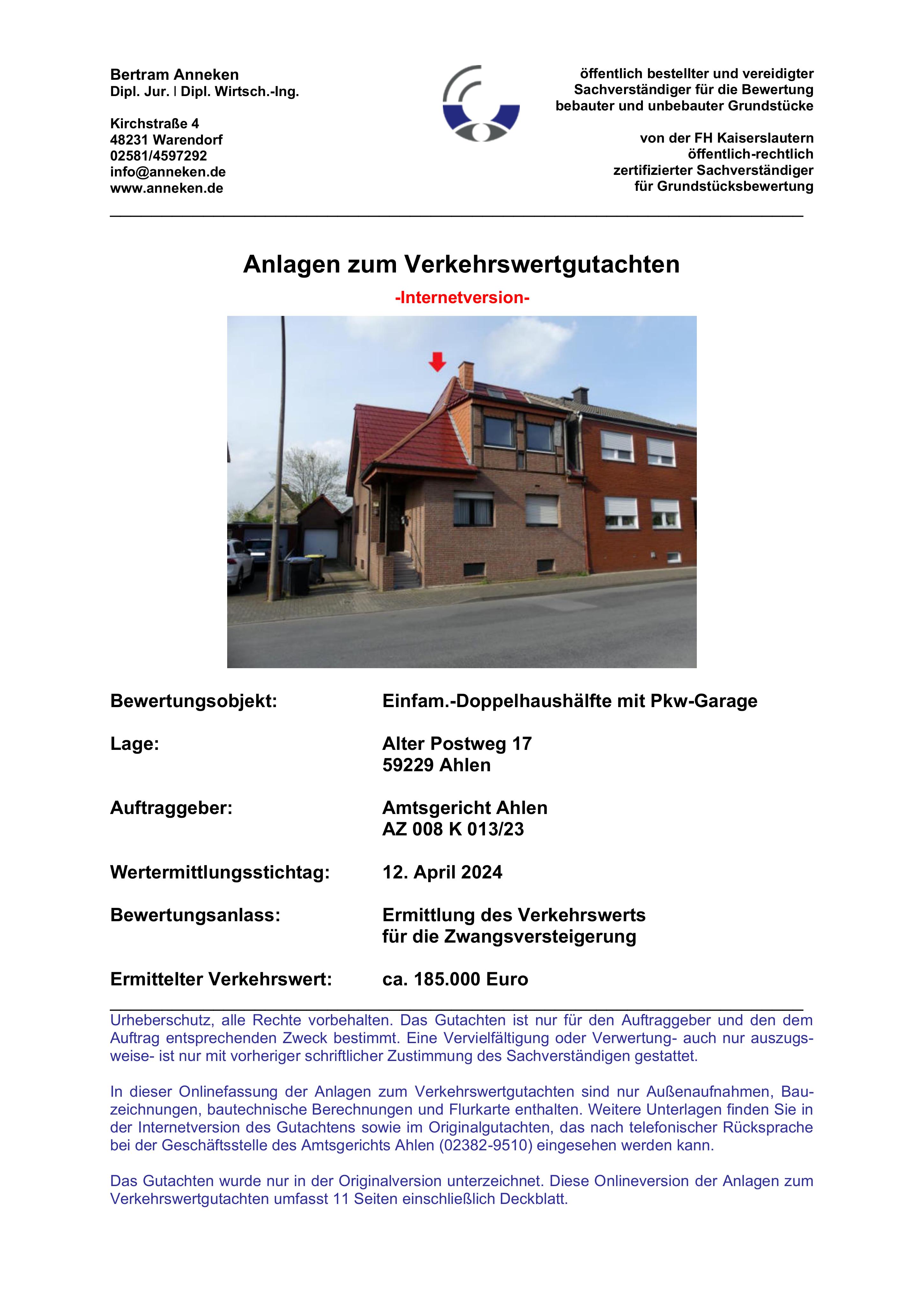 Textseite — Doppelhaushälfte in Ahlen