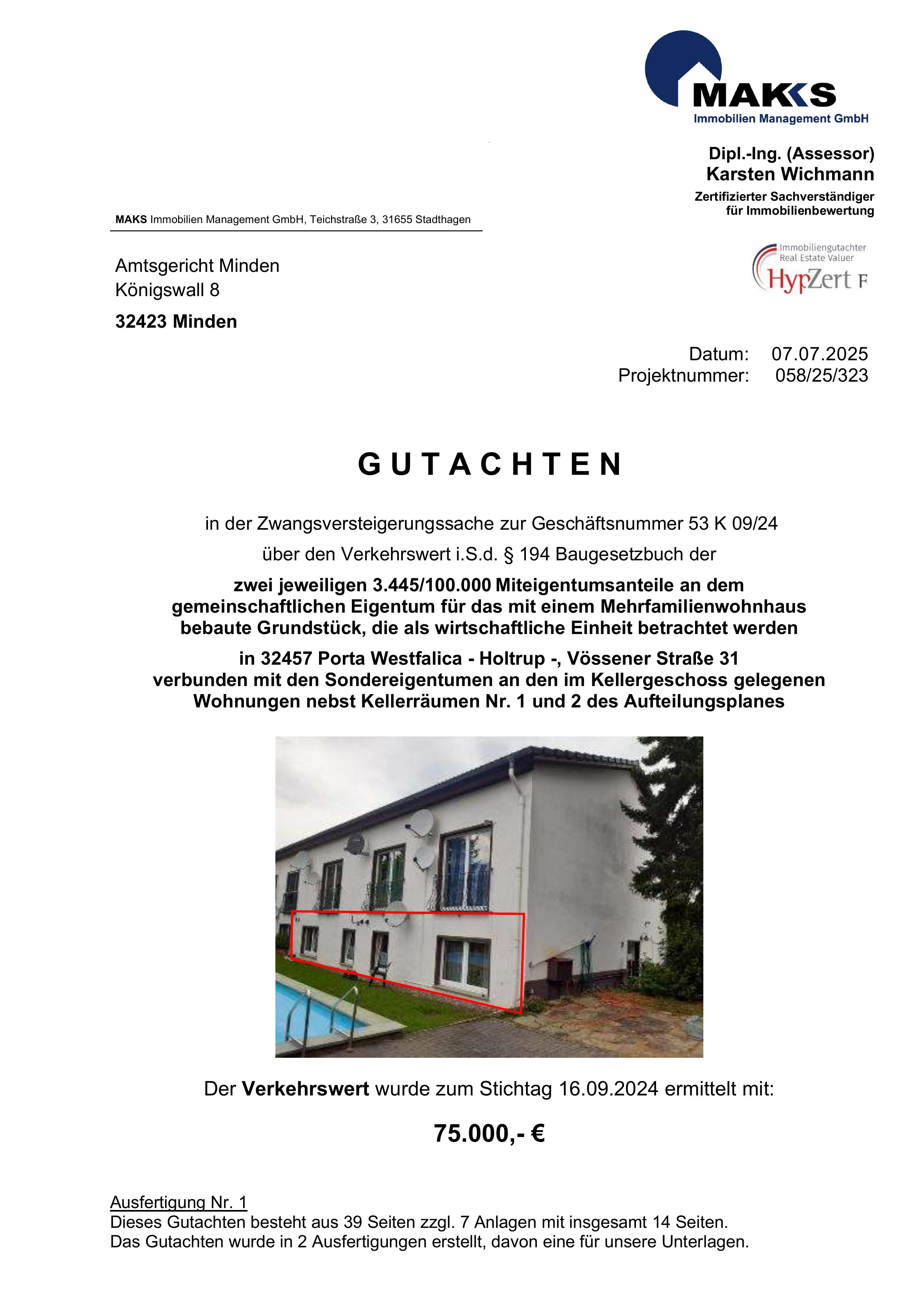 Textseite — Eigentumswohnung in Porta Westfalica