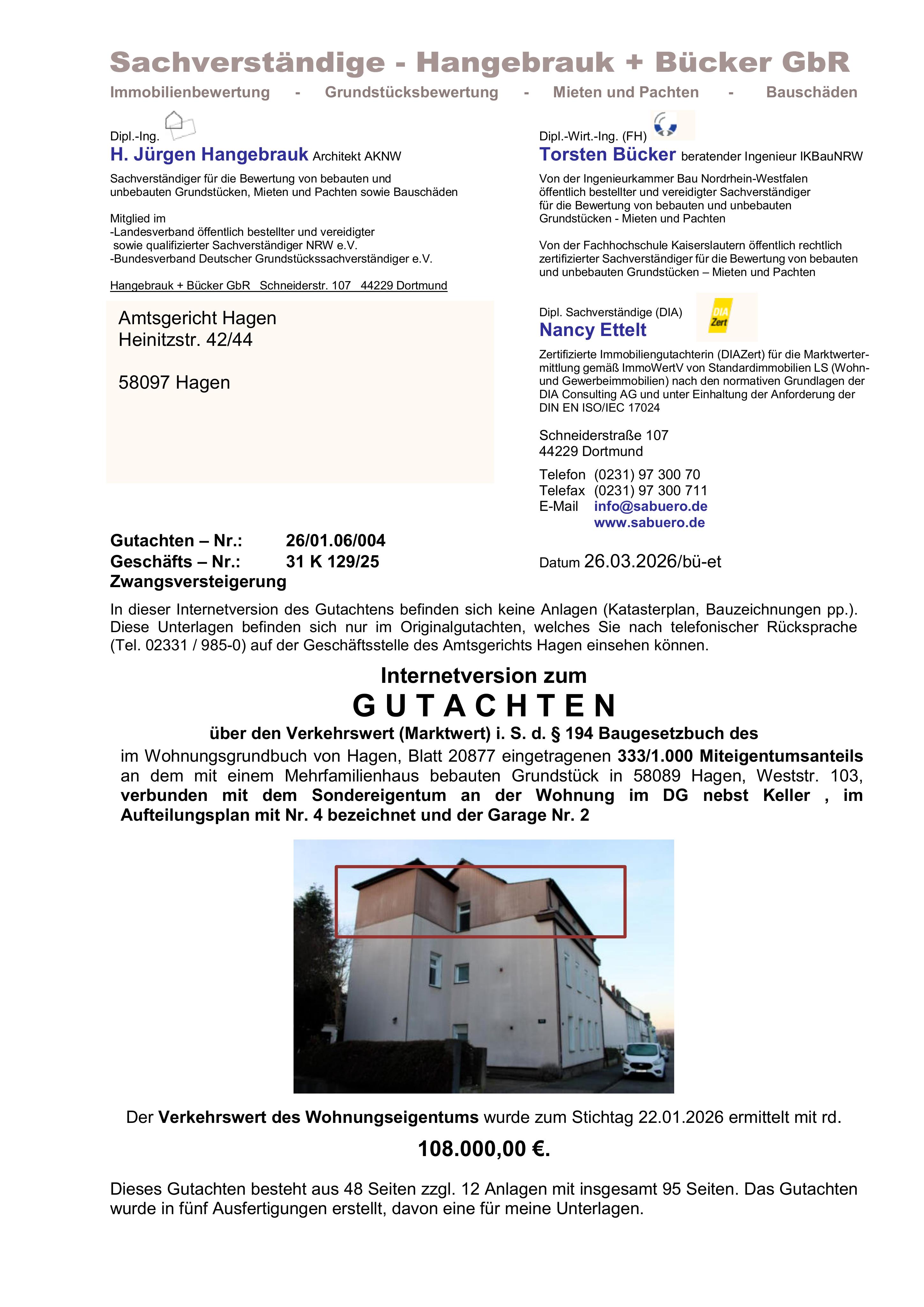 Textseite — Eigentumswohnung in Hagen