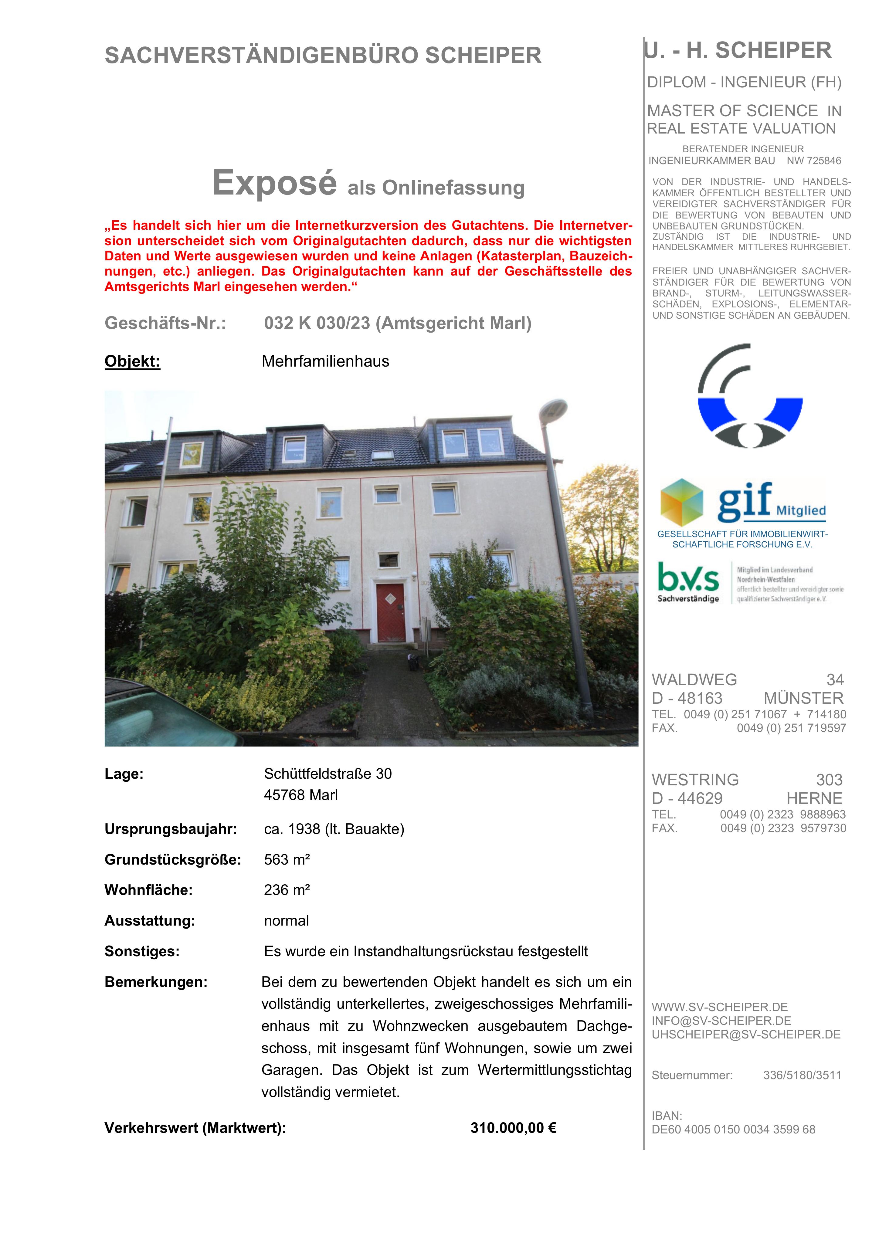 Textseite — Mehrfamilienhaus in Marl