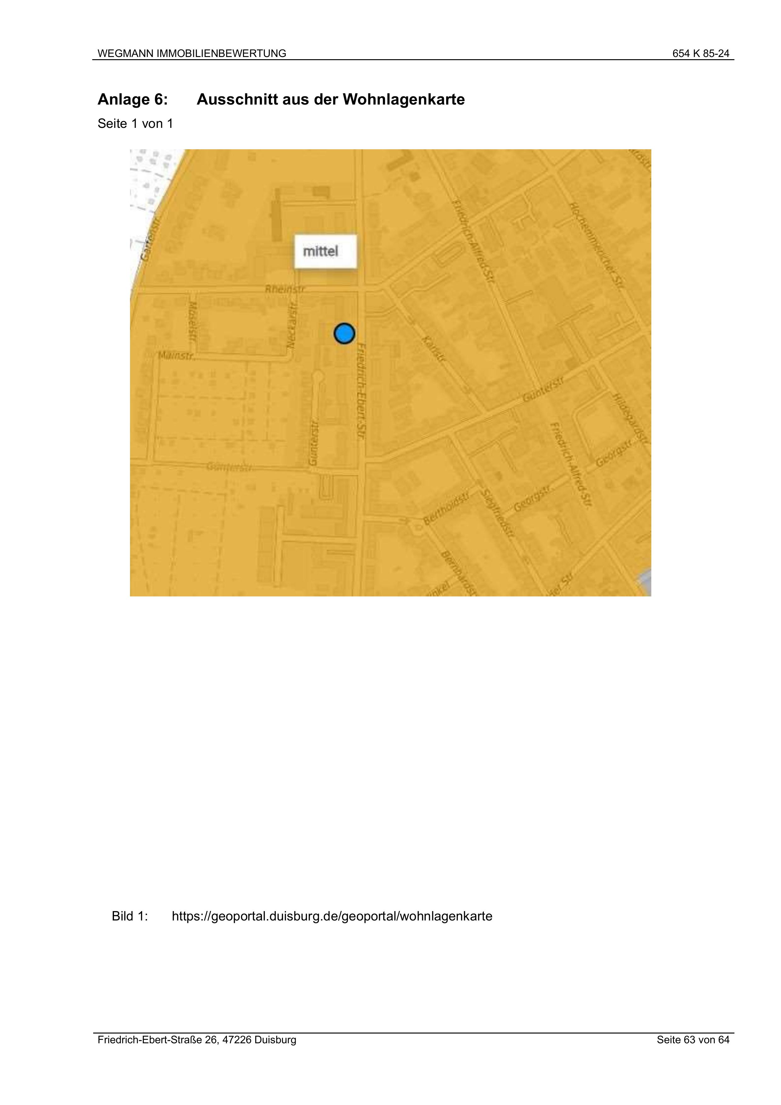Lagekarte — Eigentumswohnung in Duisburg, 47226