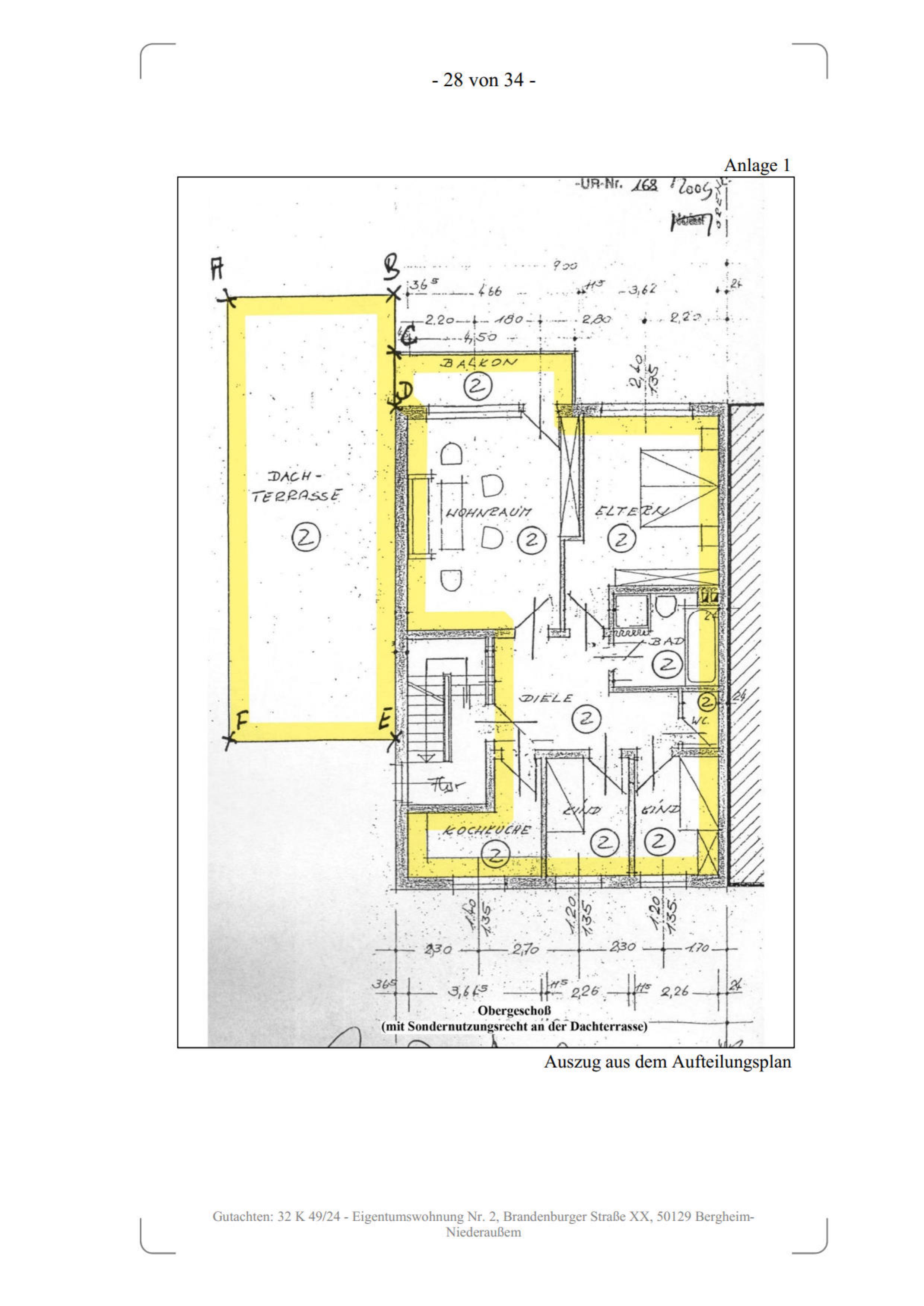 Grundriss — Eigentumswohnung Brandenburger Straße 29, Bergheim
